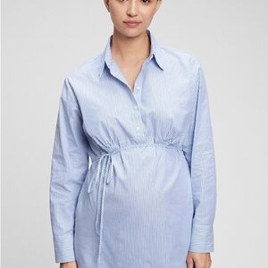 Blue Striped gap maternity Button-Up Shirt